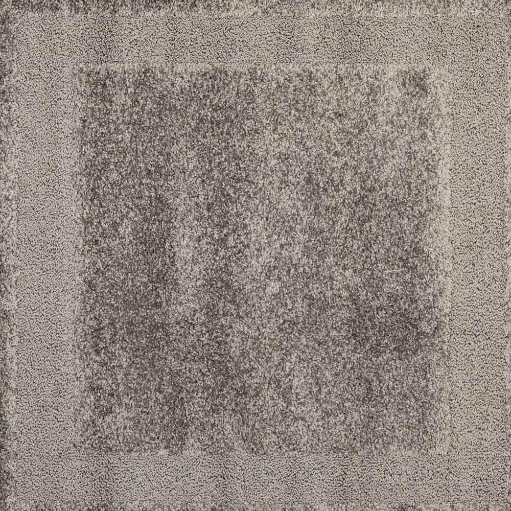 SAFAVIEH Florida Mason Bordered Shag Area Rug, Grey, 5' x 5' Square