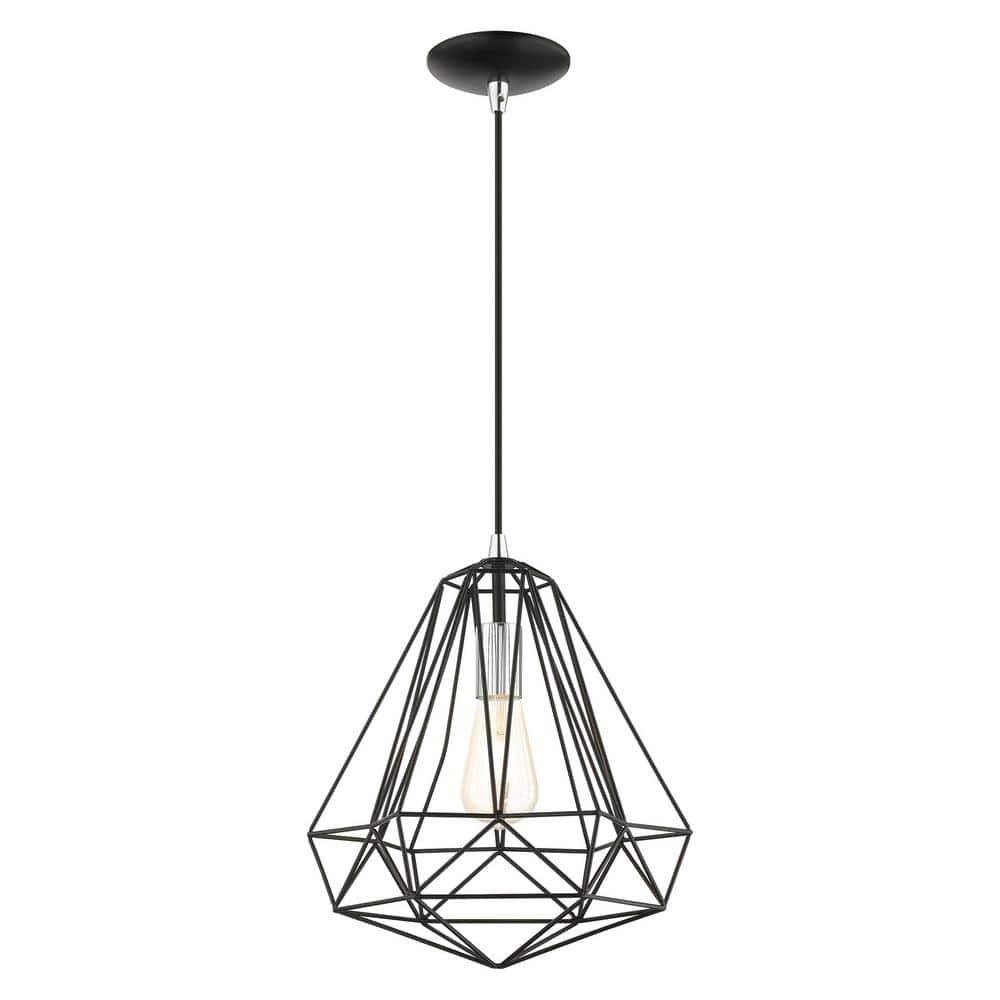 Livex Lighting Knox 1 - Light Pendant in  Shiny Black