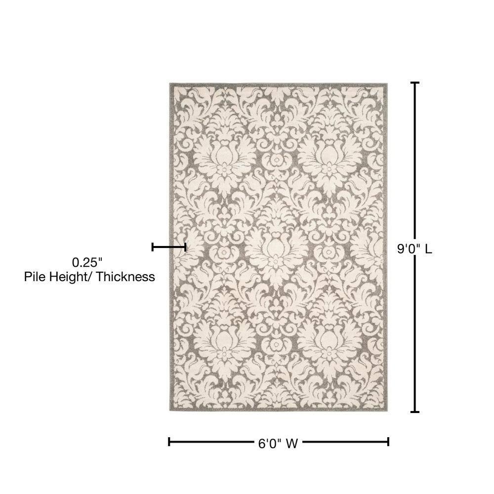 SAFAVIEH Amherst Rosabel Geometric Area Rug, Dark Grey/Beige, 6' x 9'