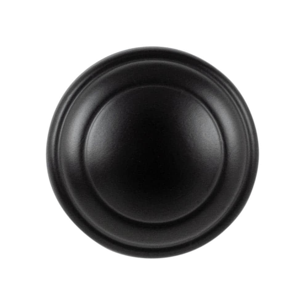 Zephyr Collection Knob 1 Inch Diameter Matte Black Finish