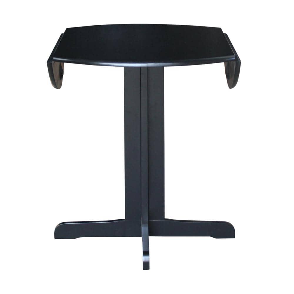 36" Dual Dining Drop Leaf Dining Table Black - International Concepts