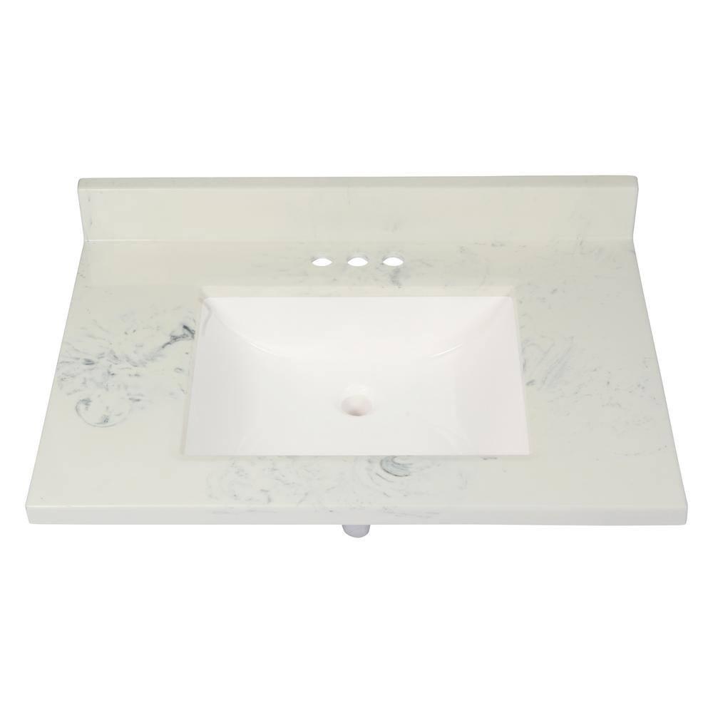 Milan 31'' Single Bathroom Vanity with Solid Surface Top
