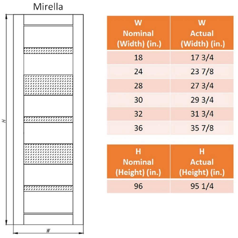 Belldinni Mirella 95.24'' Solid + Manufactured Wood Paneled with Installation Hardware Kit Barn Door