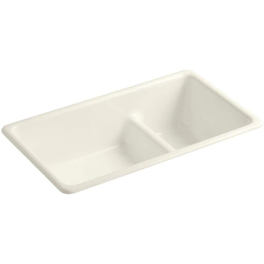 Iron Tones 33" L x 18.75" W Large/Medium Double-Bowl Kitchen Sink