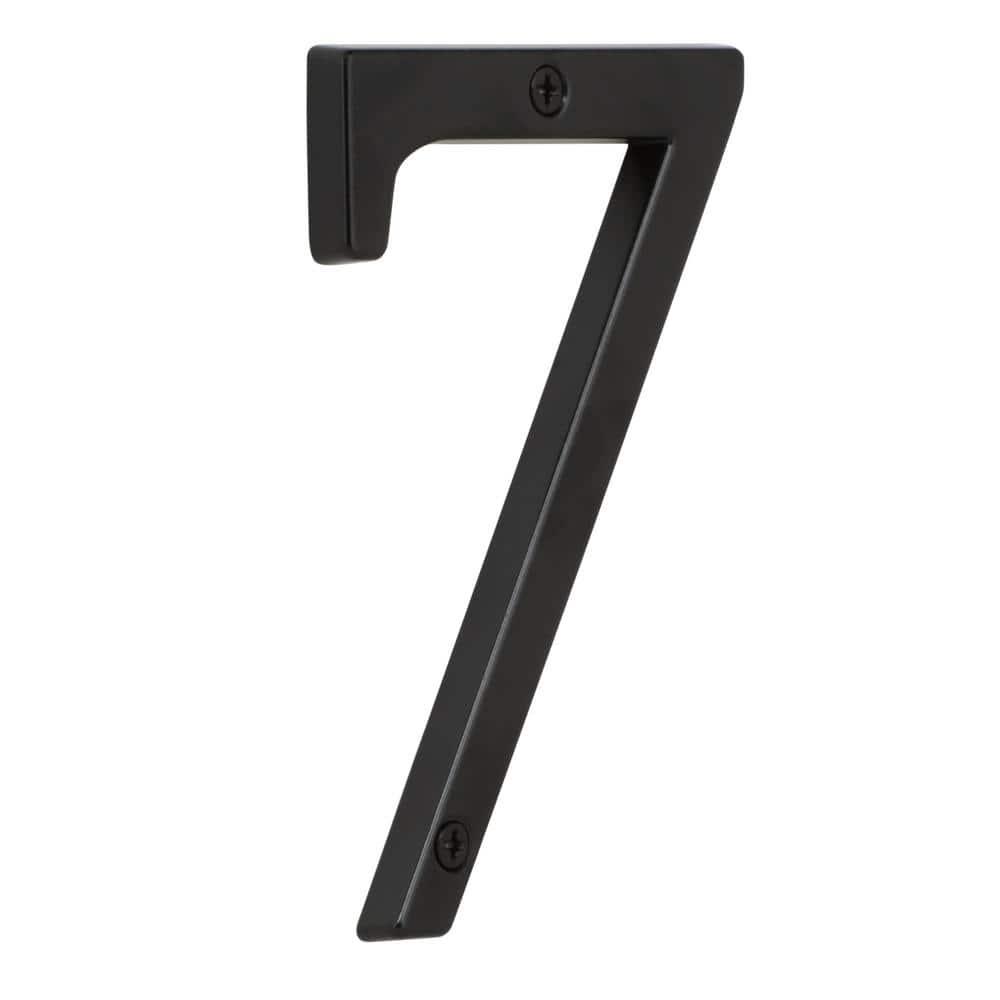 HASWARE House Number Sign 4 inch Modern Door Numbers Signage Plaque Street Home Address Numerals Zinc Alloy (7, Black)