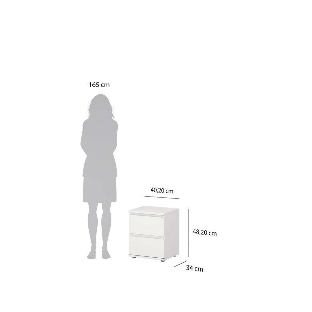 Tvilum, Aurora 2 Drawer Nightstand, White
