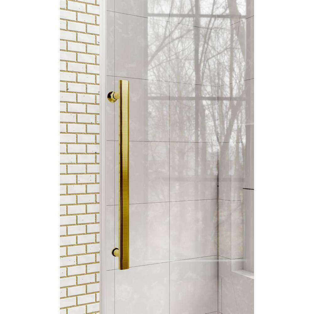 Gotland Frameless Shower Door 56-60" W × 76" H, Sliding Shower Doors with Stainless Steel Handle, Glass Shower Door with 5/16" Clear Tempered Glass