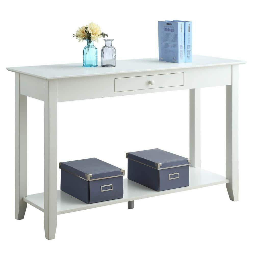 American Heritage Console Table with Drawer, White