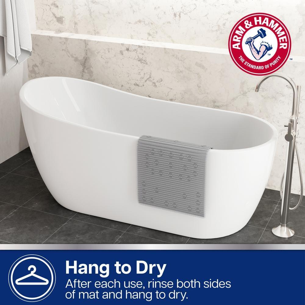 Arm & Hammer Comfort Touch Performance Foam Non-Slip Bath Mat for Showers and Tubs, 17 x 40, Grey