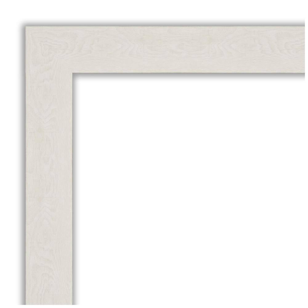 21" x 27" Rustic Plank White Framed Bathroom Vanity Wall Mirror - Amanti Art: Rectangle, Polystyrene Frame, Wall Mount