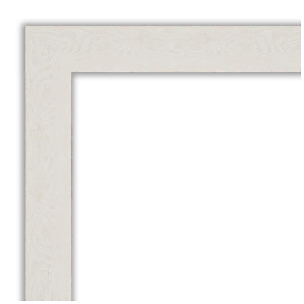 23" x 23" Rustic Plank White Framed Bathroom Vanity Wall Mirror - Amanti Art: Square Polystyrene Frame, Wall Mount