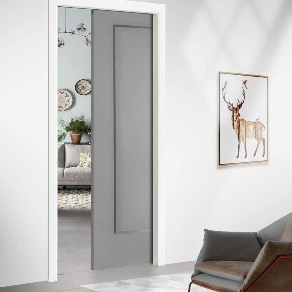Calhome 80'' Hollow Paneled Painted Sliding Closet Doors