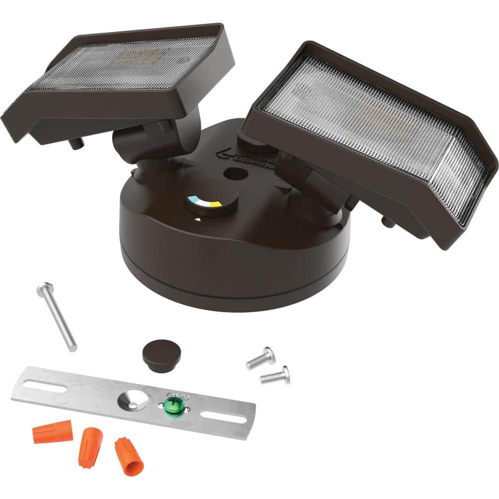 Lithonia Lighting 2 - Head Hardwired Dusk to Dawn Outdoor Security Flood Light