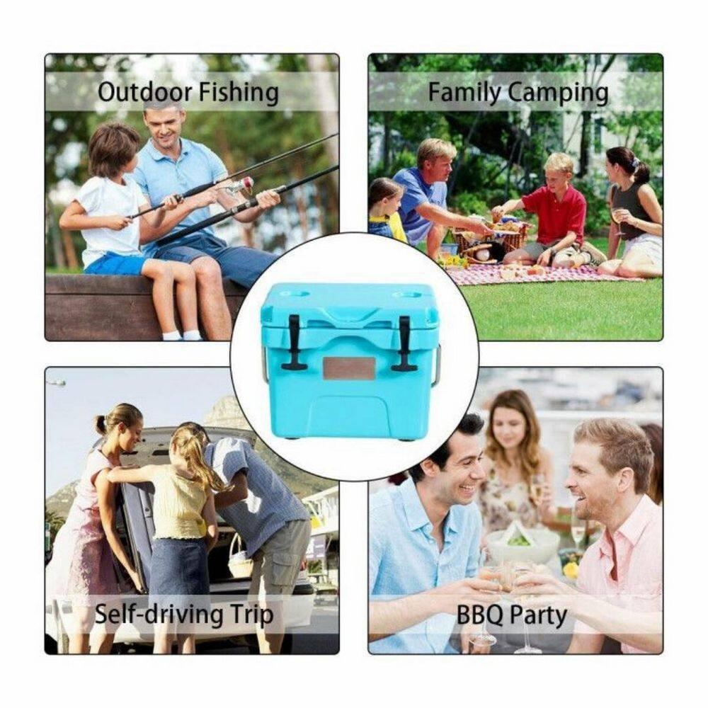 Costway 16 Quart Cooler Portable Ice Chest Leak-proof 24 Cans Ice Boxfor Camping