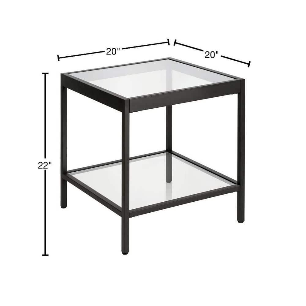 Evelyn&Zoe Alexis 20" Wide Square Side Table, Blackened Bronze