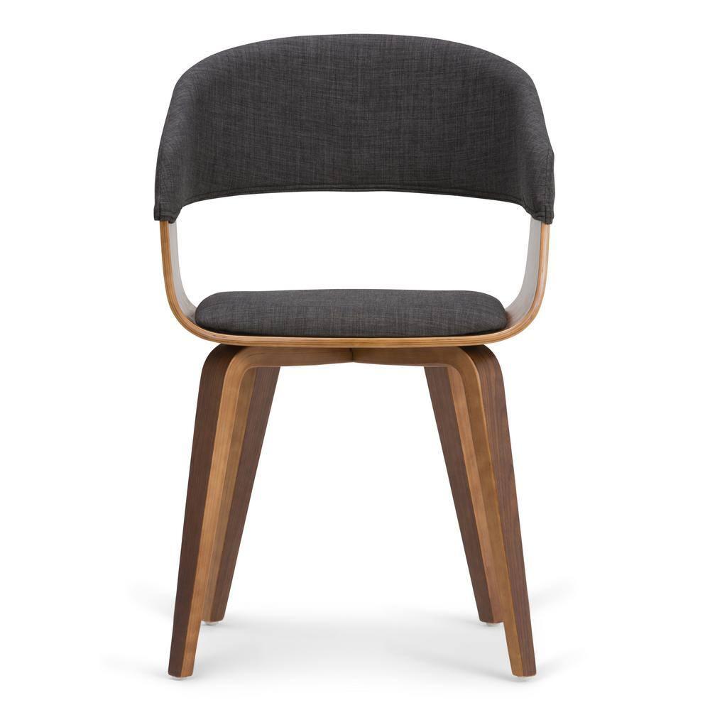 Lowell Bentwood Upholstered Dining Chair with Curved Backrest in Mid-Century Modern Style