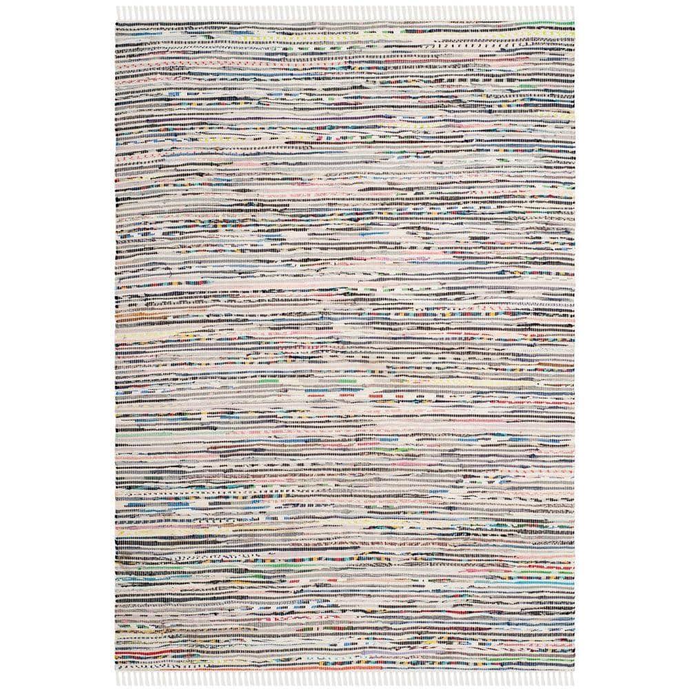 Rag Rug RAR125 Hand Woven Indoor Area Rug - Ivory/Multi - 8'x10' - Safavieh.