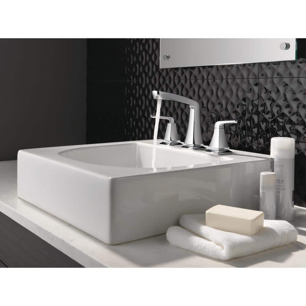Vesna Widespread Bathroom Faucet 3 Hole, 2-handle Bathroom Sink Faucet with Drain Assembly