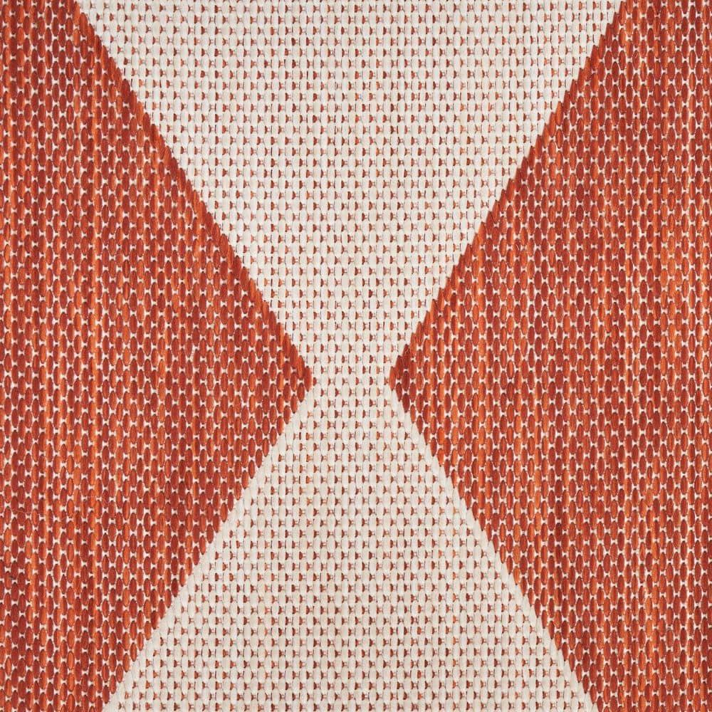 Nourison Positano 5' x 7' Terracotta Diamond Modern Flatweave Indoor/Outdoor Rug
