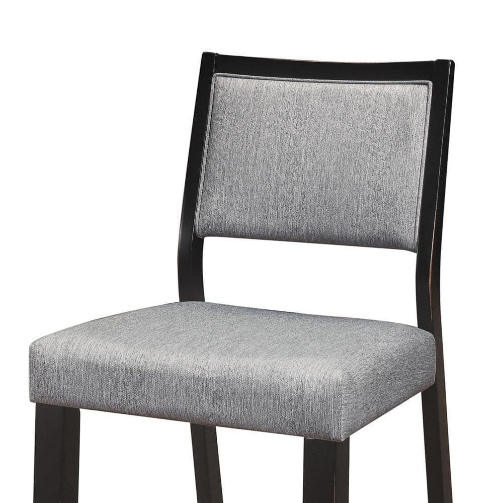 23 in. Tim Counter Height Chair with Polyester Upholstery - Wood - Gray & Black