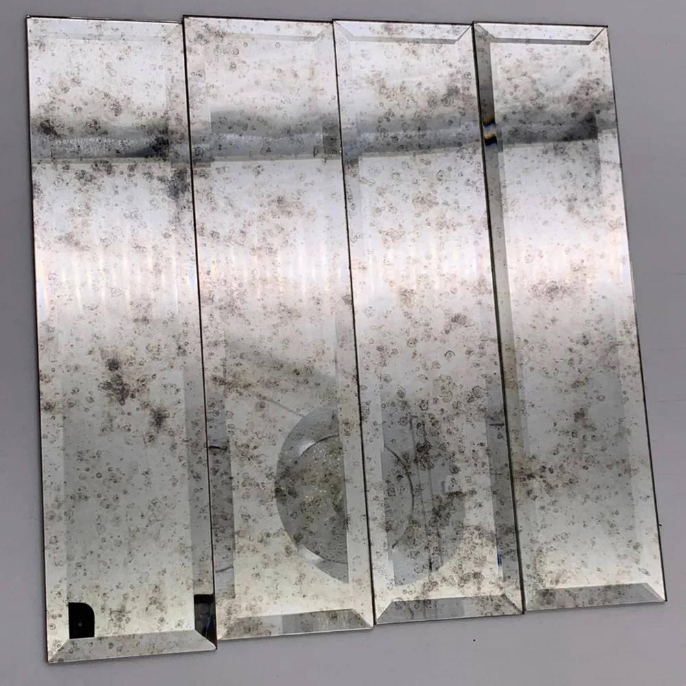 20 pack Silver 3 in. x 12 in. Beveled Polished Glass Subway Tile (5.00 sq. ft./Case)