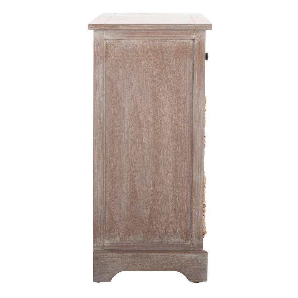 Herman Storage Unit with Wicker Baskets - White Wash - Safavieh.