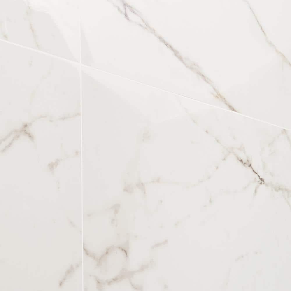 24" x 24" Polished Marble Look Porcelain Floor and Wall Tile (15.5 Sq. Ft. / Case)