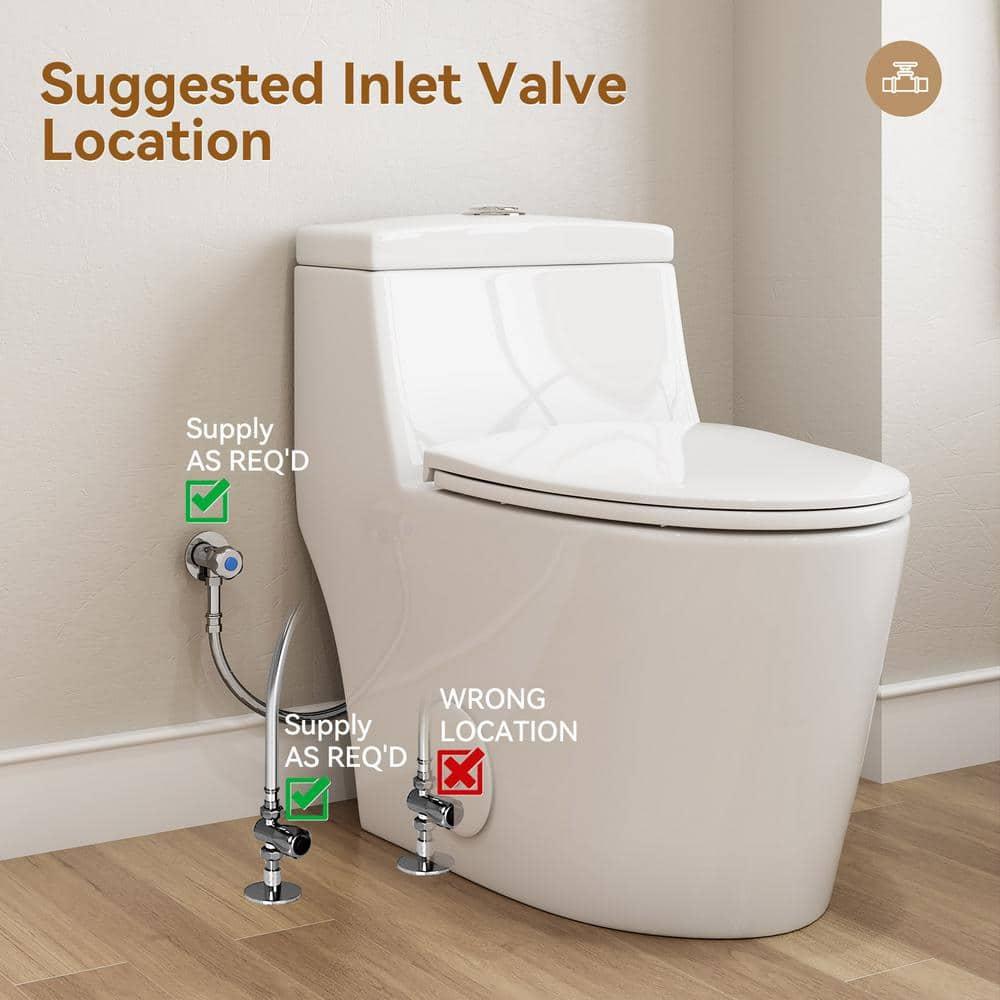 Greta Tornado Powerful Flush One-Piece Toilet, 1.28 GPF Elongated Floor Mounted