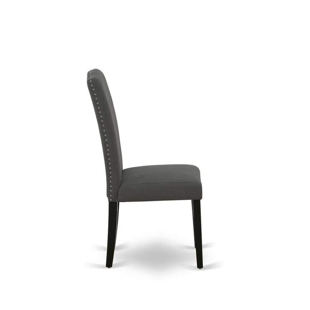 East West Furniture Dublin 3-piece Wood Dining Set in Black/Dark Gotham Gray