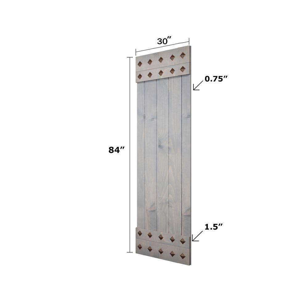 IsLife 84'' Solid Wood Paneled Matte with Installation Hardware Kit Barn Door