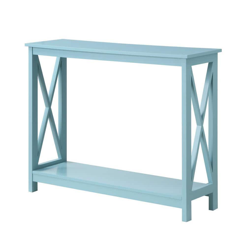 Convenience Concepts Oxford Console Table with Shelf, Sea Foam Blue