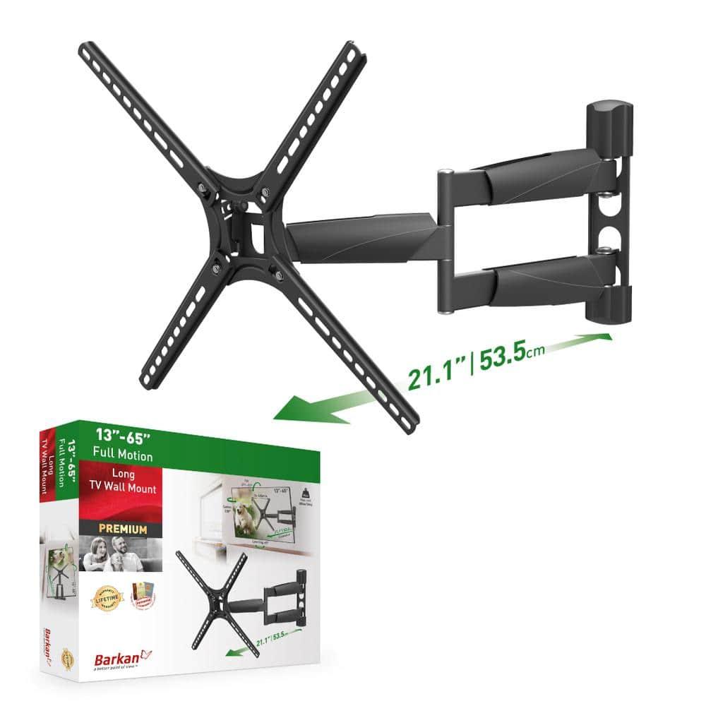 Barkan 13" - 65" Long TV Wall Mount. Full Motion - Extension, Swivel & Tilt