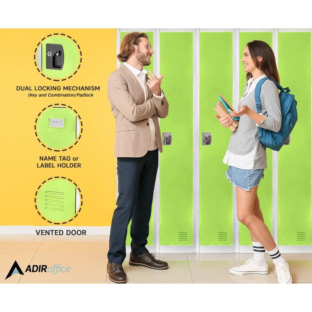 AdirOffice 12'' Wide Steel 1-Tier School and Gym Locker (Set of 4)