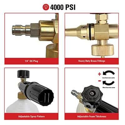 Simpson 80271 Pressure Washer High-Pressure Foam Cannon, Rated up to 4000 PSI - Quantity 1