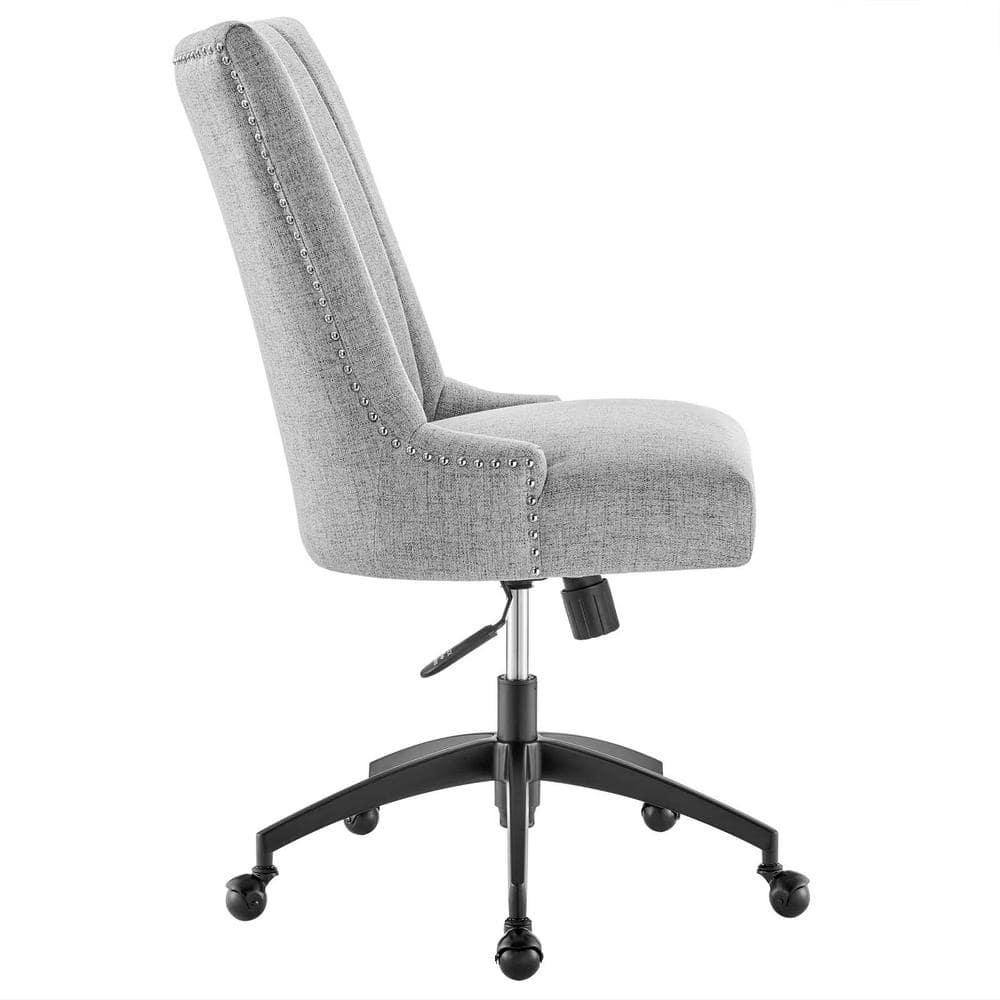 Modway Empower Channel Tufted Fabric Office Chair Black/Light Gray: Modern Desk Chair with Casters, Adjustable Height