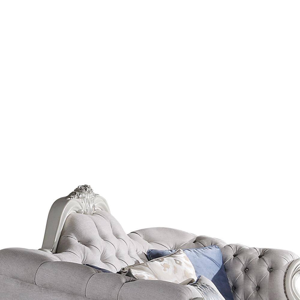 95" Dresden Sofa Synthetic Leather, Plush Seating & Carved Accents - Acme Furniture