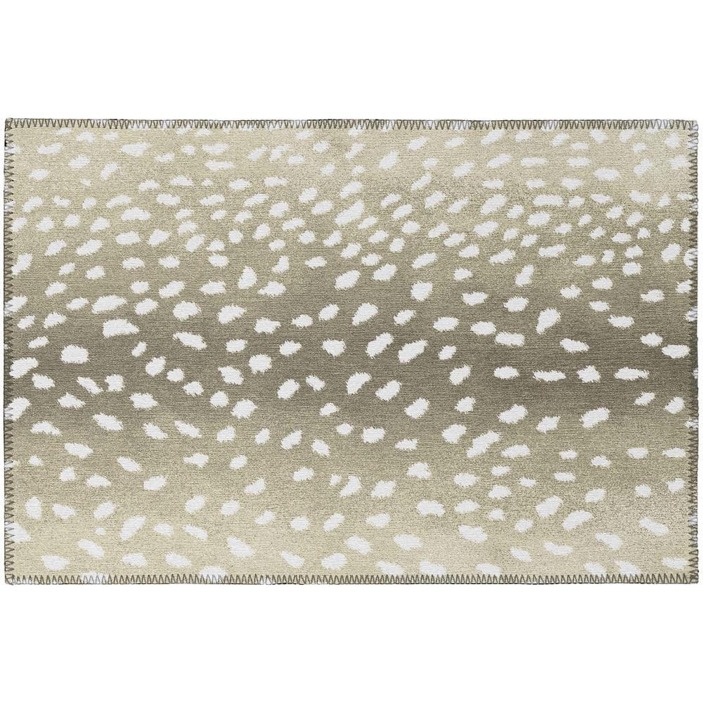 Addison Rugs Indoor/ Outdoor Addison Safari Gazelle Animal Print Washable Area Rug 1'8" x 2'6" - Fawn