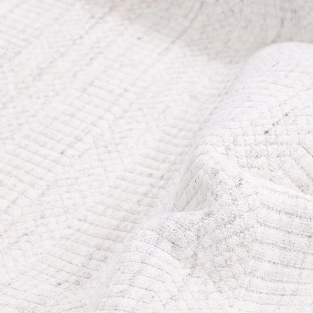 Handmade Ivory Wool and Viscose 9' x 12' Area Rug