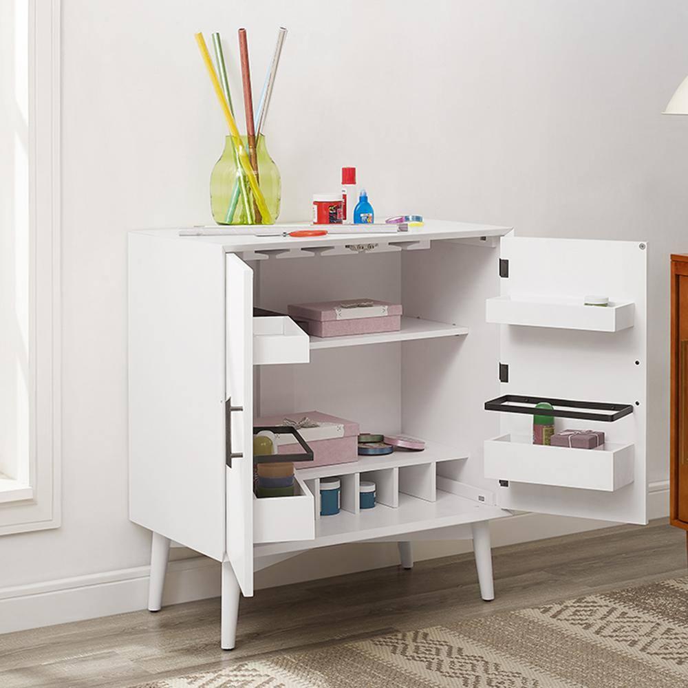 Crosley Landon 2 Door Bar Cabinet in White