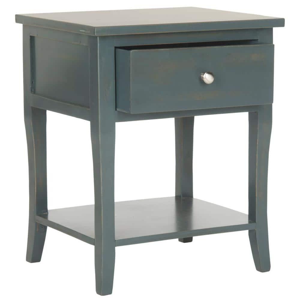Coby Nightstand With Storage Drawer - AMH6616 - Dark Teal - Safavieh Couture