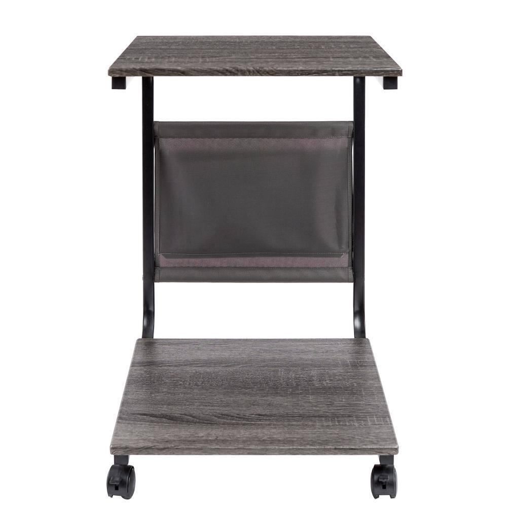 Seville Classics C Shaped End Table TV Tray on Wheels