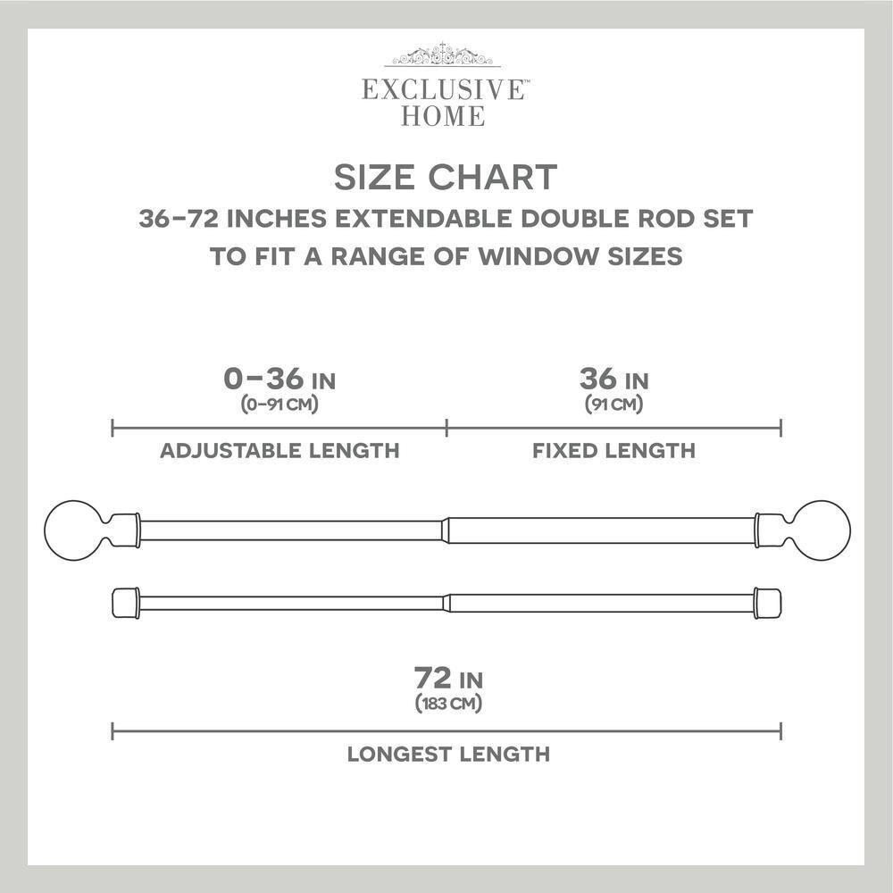 Ogee Double Window Curtain Rod and Finial Set
