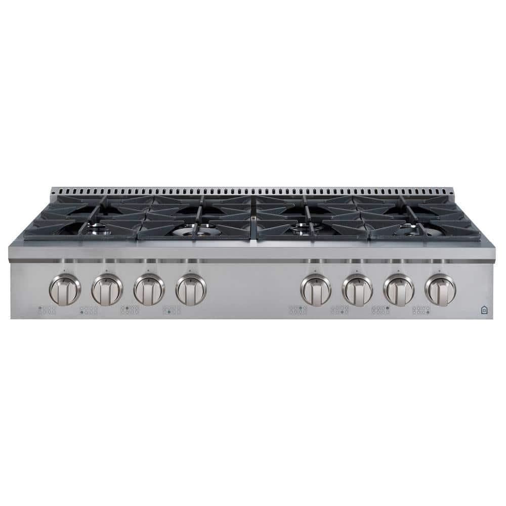 Ancona Ancona 48" Black Gas 8 Burner Cooktop AN-2162