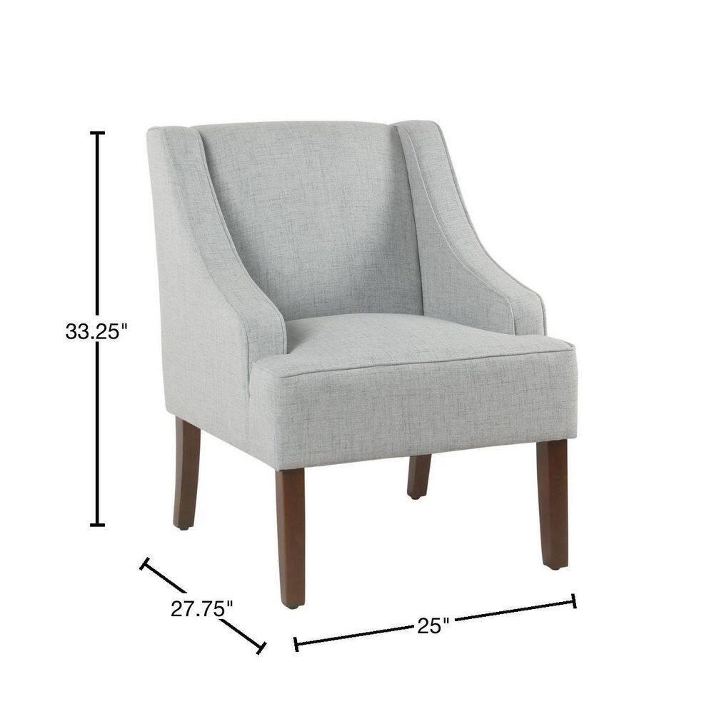 Classic Swoop Arm Accent Chair Light Blue - HomePop: Upholstered Polyester, Foam-Filled, Plywood Frame