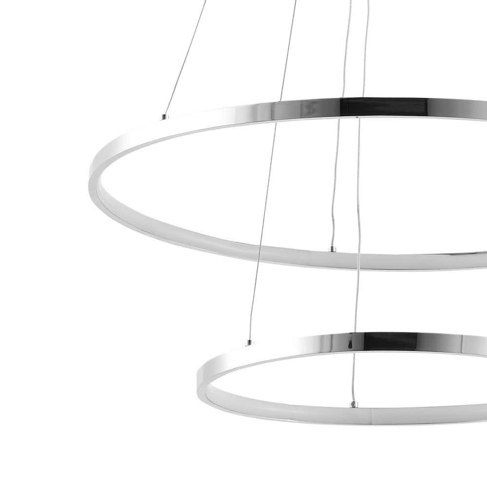 Brice 24″ 2-Light Modern Bohemian Iron Integrated LED Pendant, Chrome