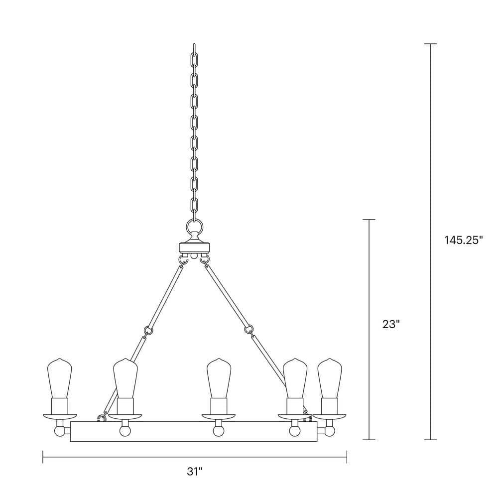 Rosswood Metal Chandelier (25"-31")