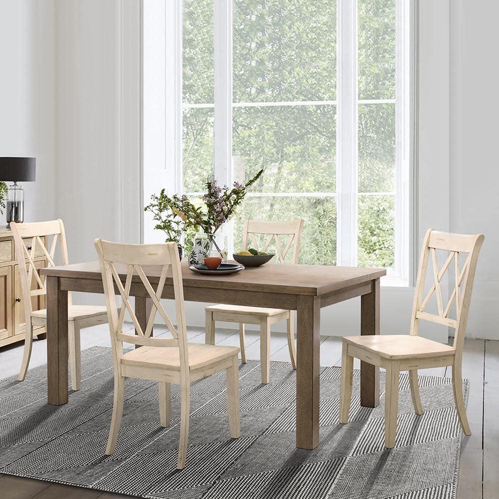 Lexicon Janina Contemporary Wood Dining Room Side Chair in White (Set of 2)