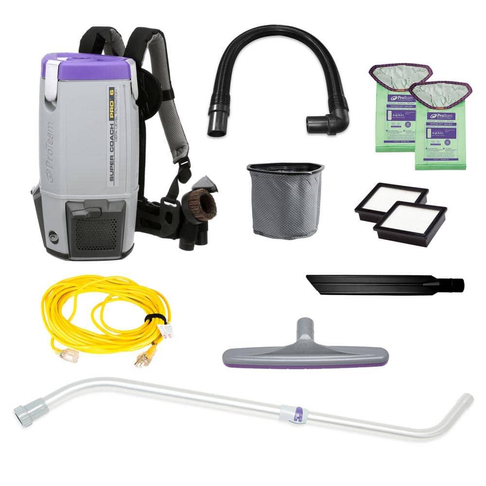 ProTeam Super Coach Pro 6 Backpack Vacuum Gray/Purple (107310)