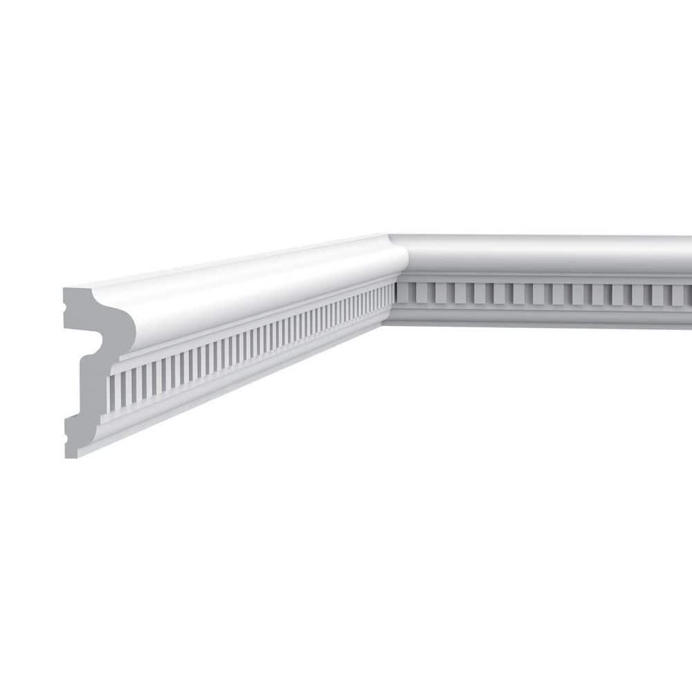 1-1/8 in D x 2-1/2 in W x 78-3/4 in L Dentil Primed White Polyurethane Panel Moulding (Set of 3)