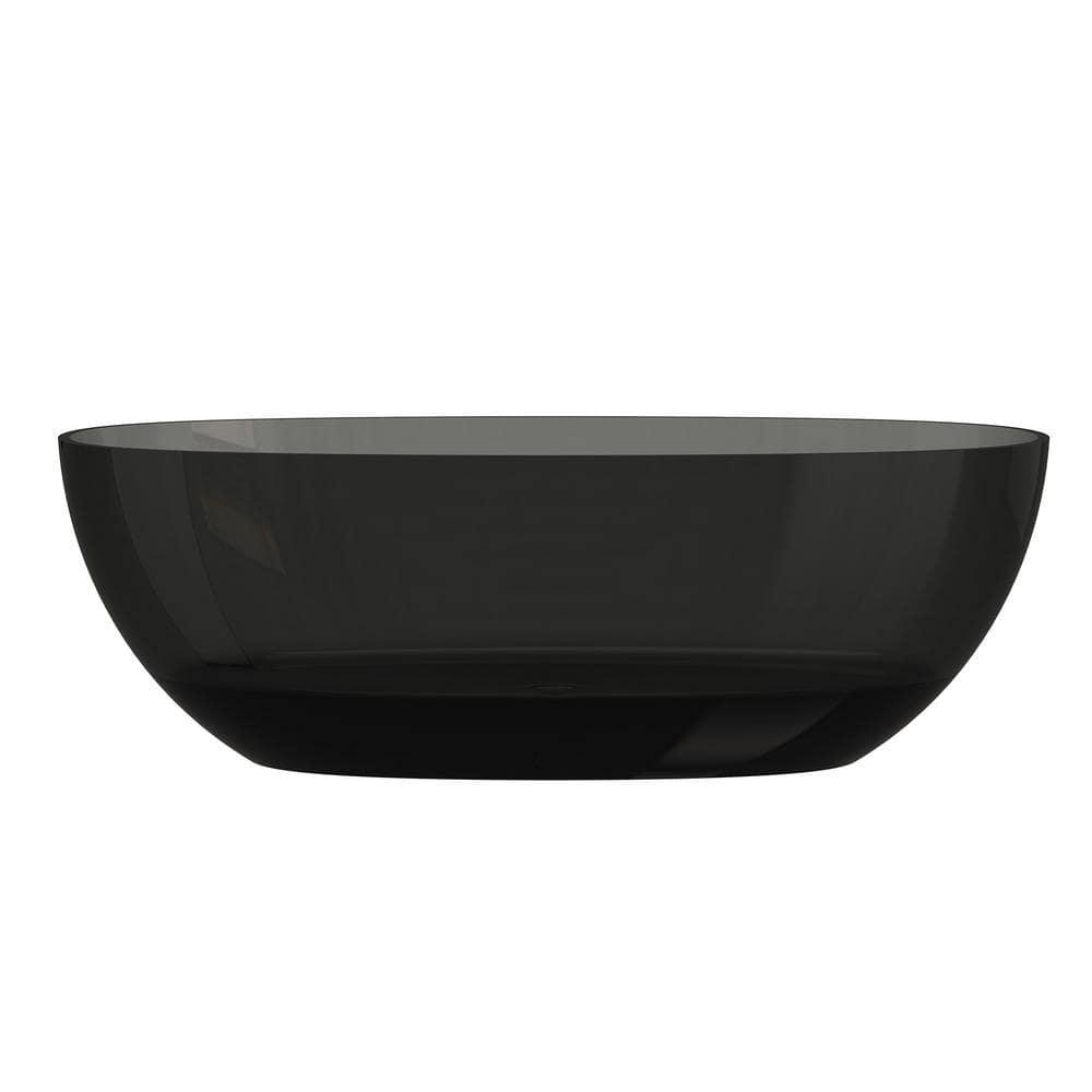 67'' x 30'' Runway Semi Transparent Resin Freestanding Soaking Bathtub